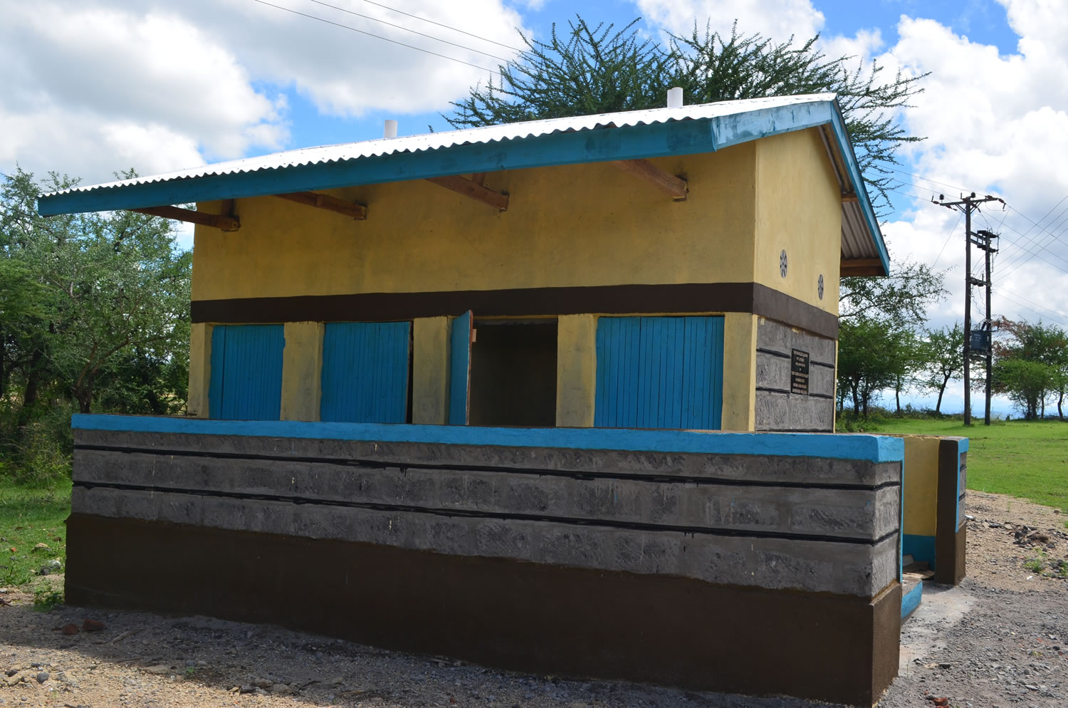 A block of 8 pit door latrine at Musingini Primary school