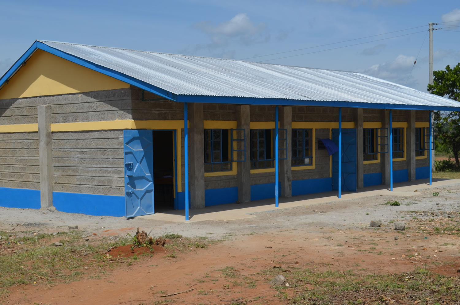 A complete block of 2 classrooms at A.I.C Ndune Secondary School