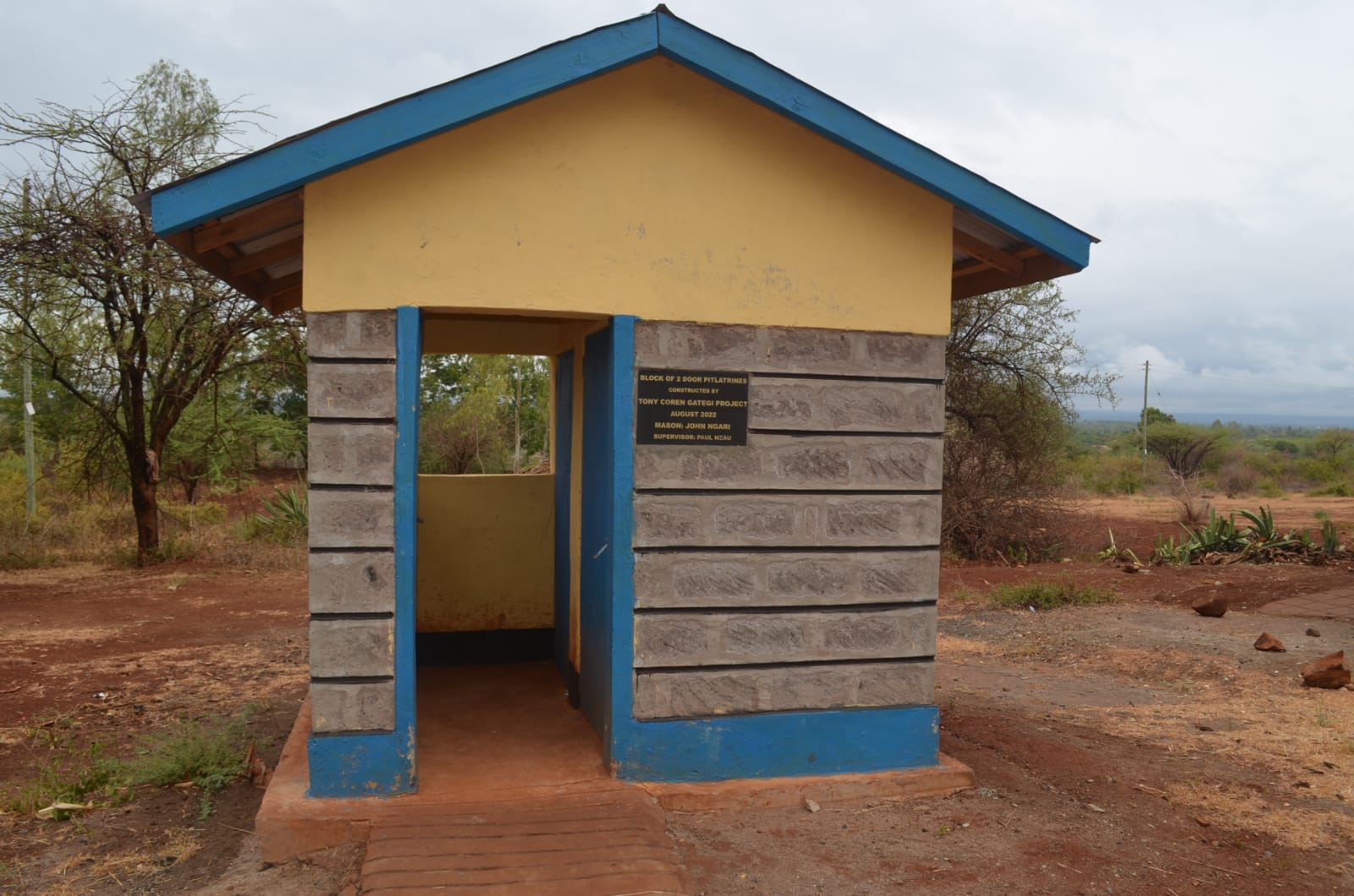 A complete block of 2 pit latrines for teachers at Kaseve Primary School...