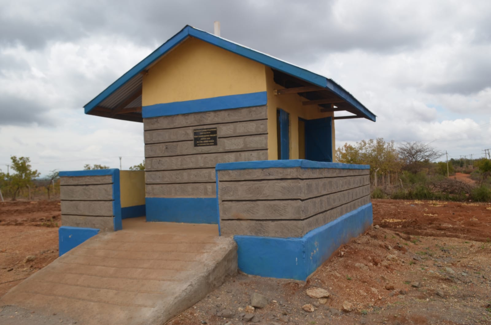 A complete block of 2 pit latrines for teachers at Kaseve Primary School