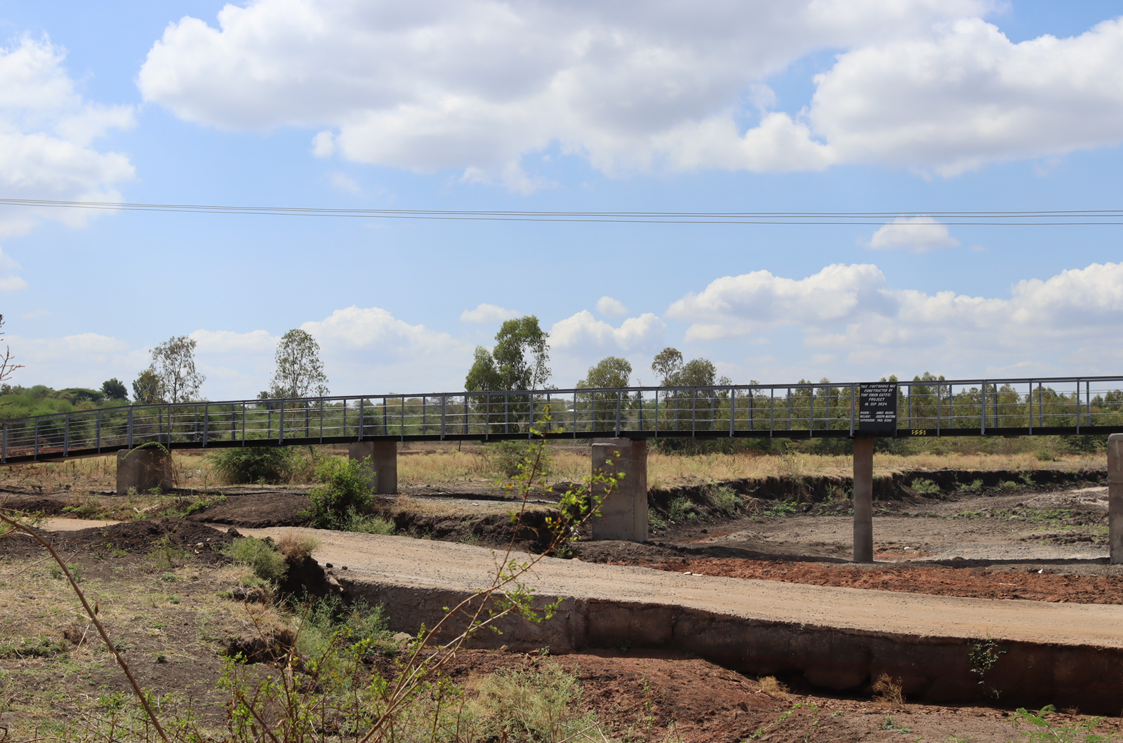 Completed 95Metres foot_boda boda bridge across Ntheeuni seasonal stream