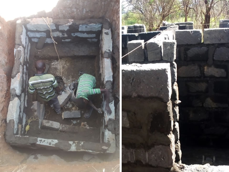 Ongoing Construction of a 4-Door Pit Latrine at Mbondoni Primary School