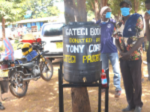 Issuance of a water tank for handwashing during the covid 19 pandemic