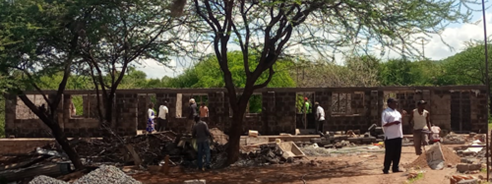 Ongoing construction of 6 door classrooms at CCM NDUNE primary school